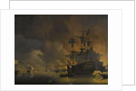 Fire on the Wharves of Algiers shortly after the beginning of the Bombardment by the Anglo-Dutch Fleet, 27 August 1816 by Nicolaas Baur