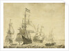 Seascape with the Dutch Men-of-War including the Drenthe and the Prince Frederick-Henry by Willem van de Velde I