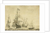 Seascape with the Dutch Men-of-War including the Drenthe and the Prince Frederick-Henry by Willem van de Velde I