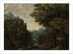 Mountainous Landscape with River Valley and Castles by Jan Meerhout