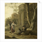 The Piper (Shepherd Scene with Shawm Player by Jan Baptist Wolfaerts