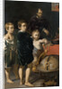 Portrait of three Children and a Man by Thomas de Keyser
