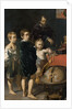 Portrait of three Children and a Man by Thomas de Keyser