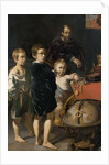 Portrait of three Children and a Man by Thomas de Keyser