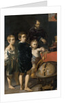 Portrait of three Children and a Man by Thomas de Keyser