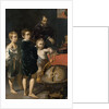 Portrait of three Children and a Man by Thomas de Keyser