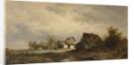 Landscape with cabins on the heath by Remigius Adrianus Haanen