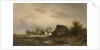 Landscape with cabins on the heath by Remigius Adrianus Haanen