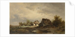 Landscape with cabins on the heath by Remigius Adrianus Haanen