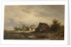 Landscape with cabins on the heath by Remigius Adrianus Haanen