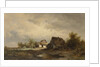 Landscape with cabins on the heath by Remigius Adrianus Haanen