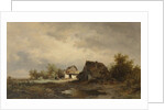 Landscape with cabins on the heath by Remigius Adrianus Haanen