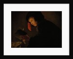 Young Man by Candlelight by Christiaen Jansz. Dusart