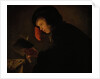 Young Man by Candlelight by Christiaen Jansz. Dusart