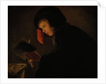 Young Man by Candlelight by Christiaen Jansz. Dusart