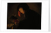 Young Man by Candlelight by Christiaen Jansz. Dusart