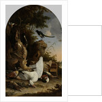 A Hunter’s Bag near a Tree Stump with a Magpie, Known as ‘The Contemplative Magpie’ by Melchior d' Hondecoeter