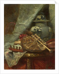 Still Life with bagpipes by Adolphe Mouilleron