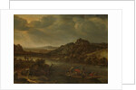 River view with ferry by Herman Saftleven