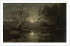 Forest landscape by moonlight by Georg Eduard Otto Saal