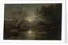 Forest landscape by moonlight by Georg Eduard Otto Saal