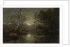 Forest landscape by moonlight by Georg Eduard Otto Saal