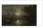 Forest landscape by moonlight by Georg Eduard Otto Saal
