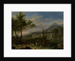 Arcadian Landscape with Fishermen by Jan van Huysum