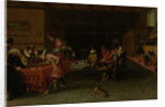 Interior of a Tavern or Brothel with People Drinking and Playing Trictrac by Anonymous
