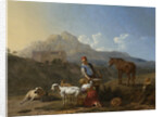 Italian Landscape with Girl Milking a Goat, Italy by Karel Dujardin