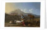 Italian Landscape with Girl Milking a Goat, Italy by Karel Dujardin