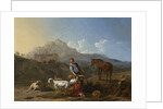 Italian Landscape with Girl Milking a Goat, Italy by Karel Dujardin