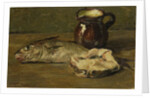 Still life with cod by Willem Roelofs II