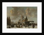 The Paalhuis and the New Bridge in Amsterdam in Winter by Jan Abrahamsz. Beerstraten