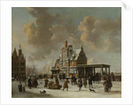 The Paalhuis and the New Bridge in Amsterdam in Winter by Jan Abrahamsz. Beerstraten
