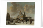 The Paalhuis and the New Bridge in Amsterdam in Winter by Jan Abrahamsz. Beerstraten