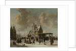 The Paalhuis and the New Bridge in Amsterdam in Winter by Jan Abrahamsz. Beerstraten