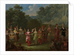 Greek Men and Women Dancing the Khorra by Jean Baptiste Vanmour
