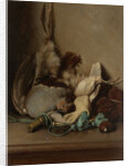 Still life with wood pigeon and powder horn by Guillaume Anne van der Brugghen