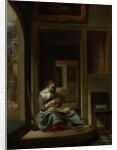 Girl Peeling an Apple by Cornelis Bisschop