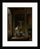 Girl Peeling an Apple by Cornelis Bisschop