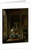 Girl Peeling an Apple by Cornelis Bisschop