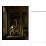 Girl Peeling an Apple by Cornelis Bisschop