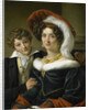 Portrait of Rudolphina Wilhelmina Elizabeth de Sturler, second Wife of Count Johannes van den Bosch with their Son Richard Leeuwenhart by Cornelis Kruseman