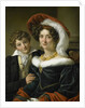 Portrait of Rudolphina Wilhelmina Elizabeth de Sturler, second Wife of Count Johannes van den Bosch with their Son Richard Leeuwenhart by Cornelis Kruseman