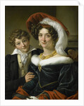 Portrait of Rudolphina Wilhelmina Elizabeth de Sturler, second Wife of Count Johannes van den Bosch with their Son Richard Leeuwenhart by Cornelis Kruseman