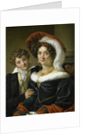Portrait of Rudolphina Wilhelmina Elizabeth de Sturler, second Wife of Count Johannes van den Bosch with their Son Richard Leeuwenhart by Cornelis Kruseman