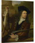 Portrait of Jan de Hooghe, Brother of Anna de Hooghe in Hunting Costume by Ludolf Bakhuysen
