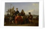 The Bakhuysen (Backhuysen) and de Hooghe Families at a Meal on the Mosselsteiger on Het IJ in Amsterdam, The Netherlands by Ludolf Bakhuysen