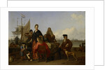 The Bakhuysen (Backhuysen) and de Hooghe Families at a Meal on the Mosselsteiger on Het IJ in Amsterdam, The Netherlands by Ludolf Bakhuysen